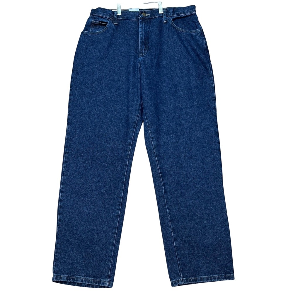 Wrangler Blues Relaxed Fit Jeans Womens 16 36x32 Dark Wash 5 Pockets Denim NEW